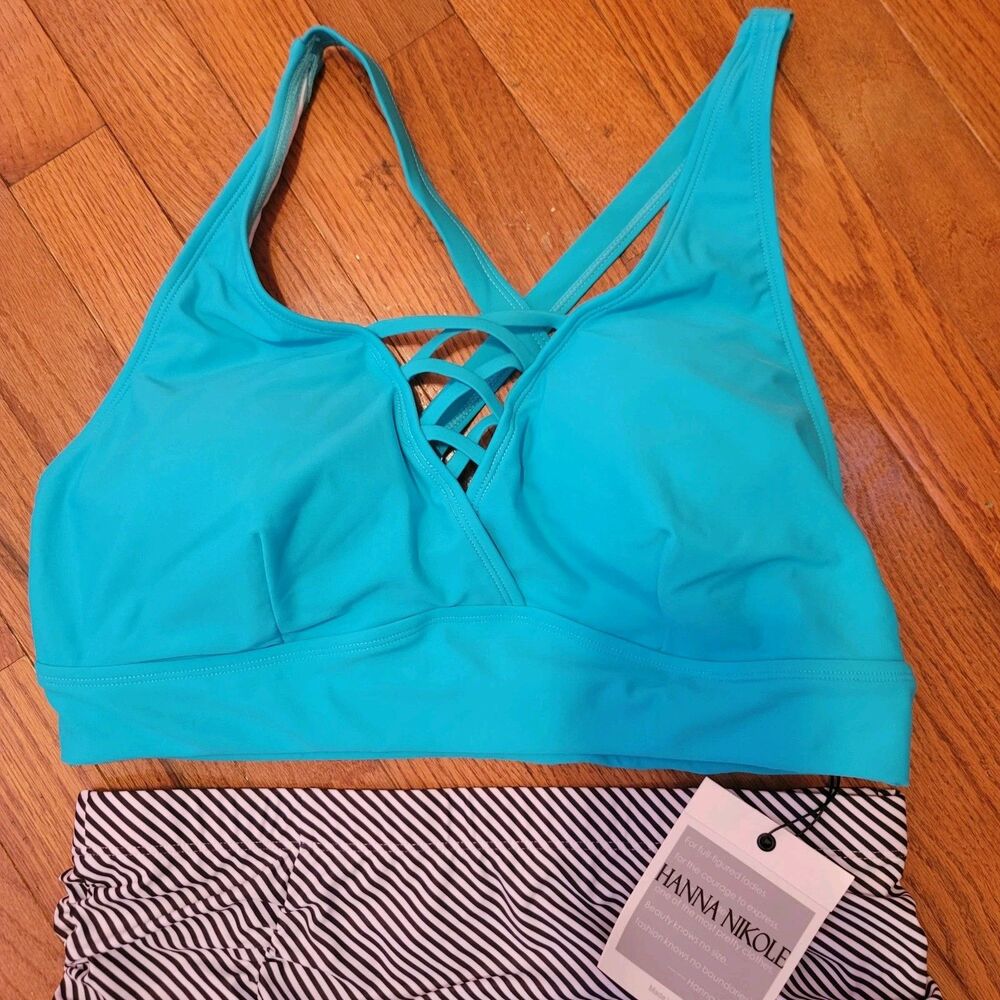Hanna Nikole Push Up High Waist Tummy Control NWT Two Piece Womens Plus Size 16W - Picture 2 of 6